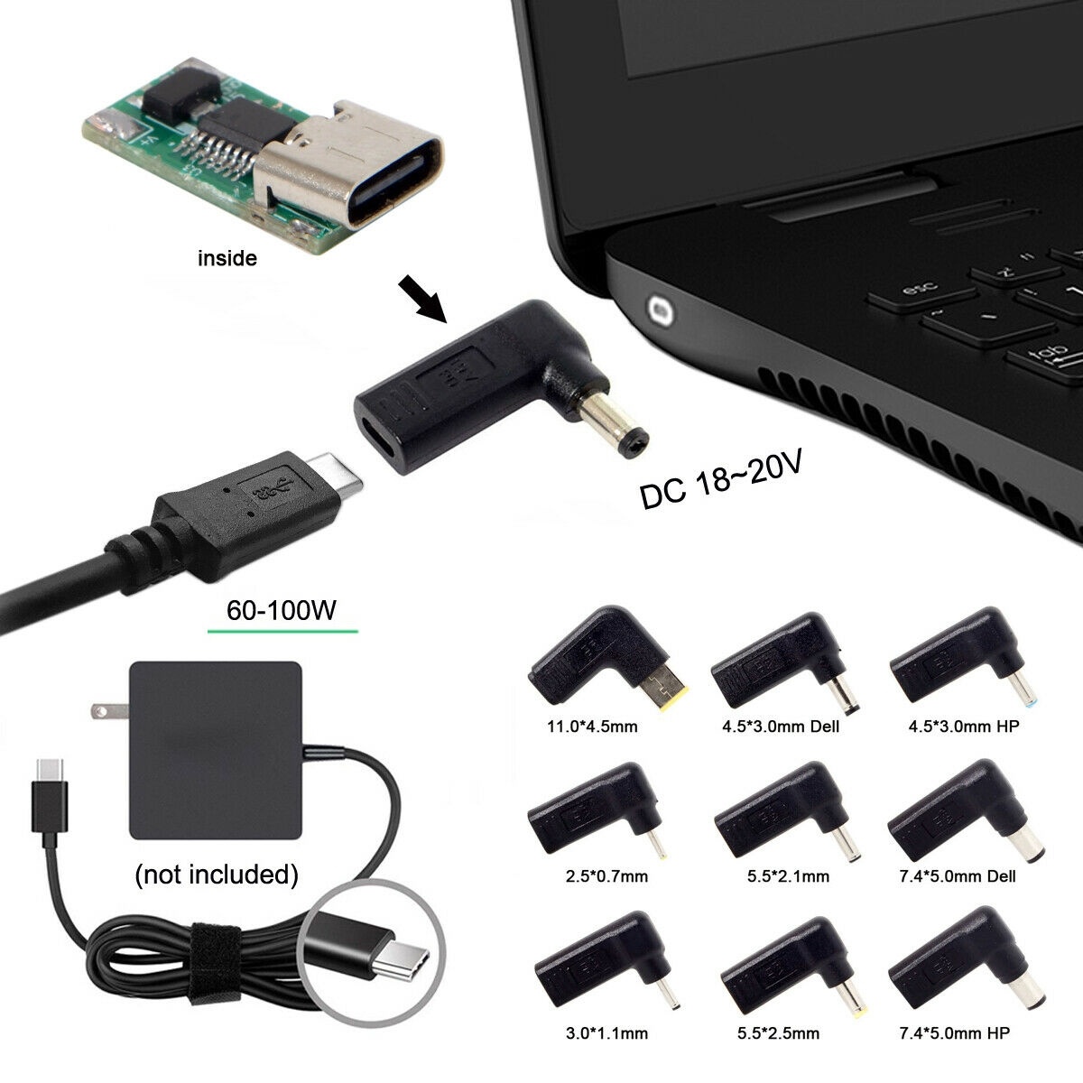 Verloopstekker voor Female Type-C TYPEC USB-C Male 2.5*0.7mm * Laptop Verloopstekker Acer Asus – BorcaDen | Because we love your devices
