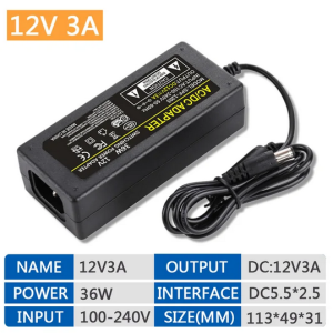 ac adapter 12v 3a 36w 5.5x2.5mm voor o.a. sony d ve7000s dvd walkman speler lader charger oem